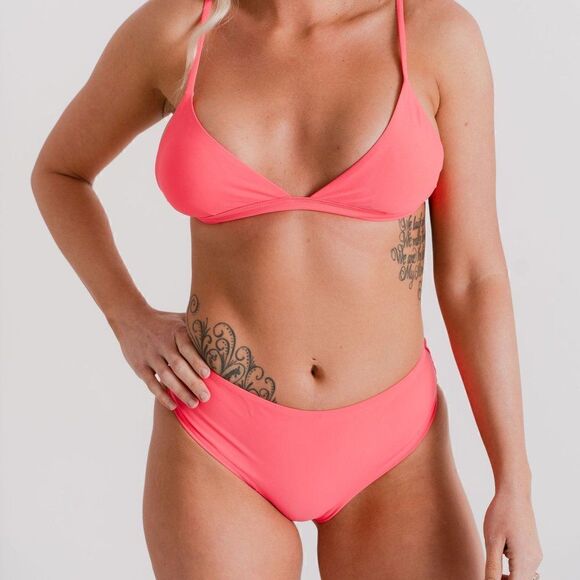 3/$24 - Triangle Bikini Top Bundle! Hot Pink, Palm & Sapphire Blue - Picture 8 of 16